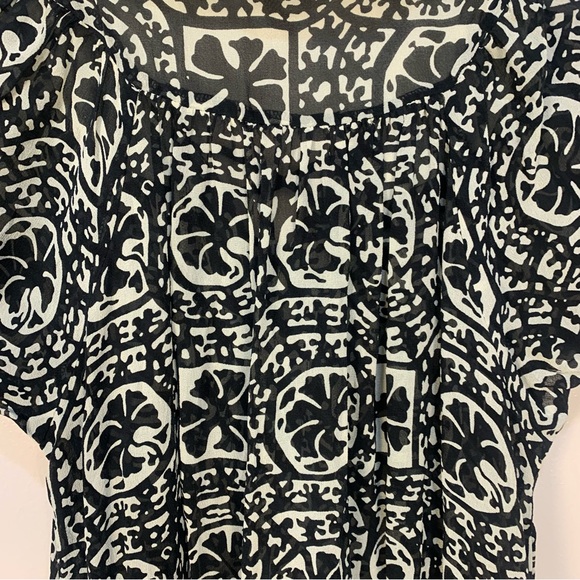 Anna Sui 100% Silk Geometric Silk Lace Front Sheer Dress - Picture 11 of 12